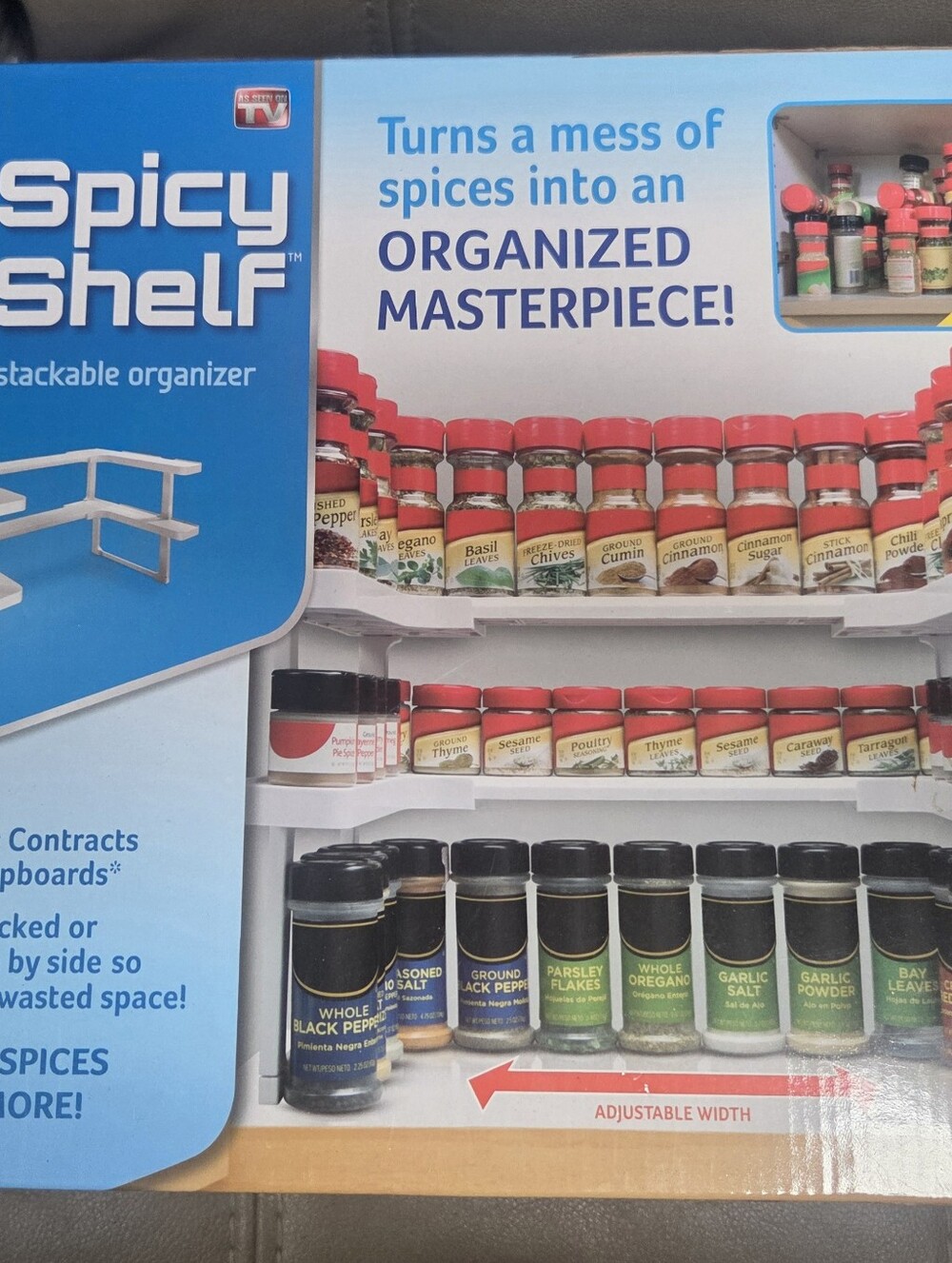Spicy Shelf ~ 1 Set 2 Shelves Stackable Spice Organizer - Bin R